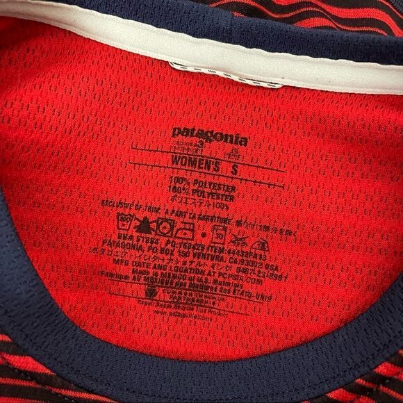 Patagonia Red and Blue Stripe Capilene Long Sleeve Base Layer Top S - Picture 6 of 7